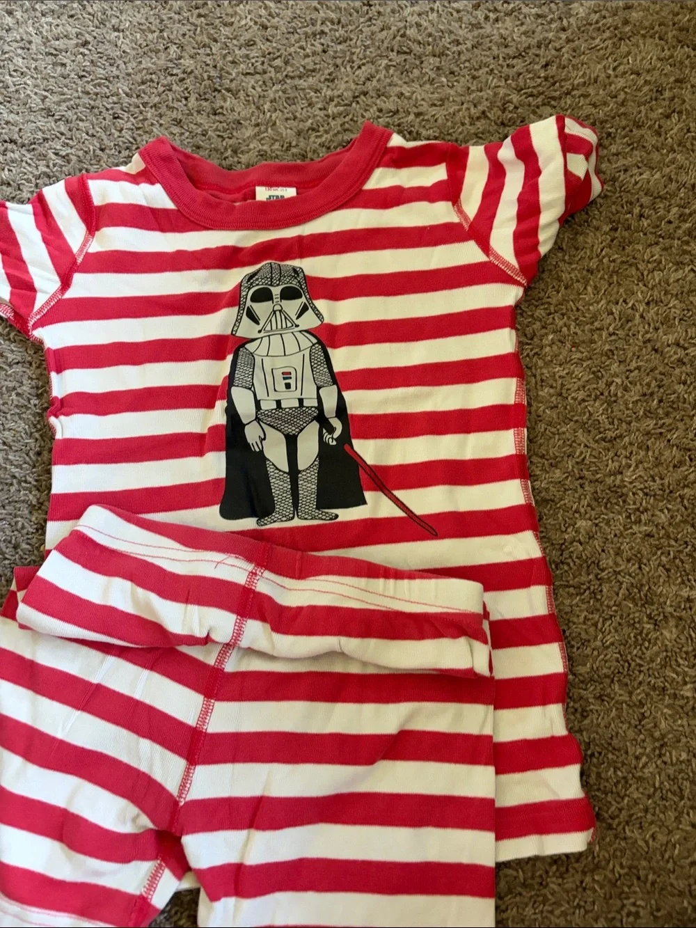 Hanna Andersson Red & White Striped Darth Vader Pajama Set